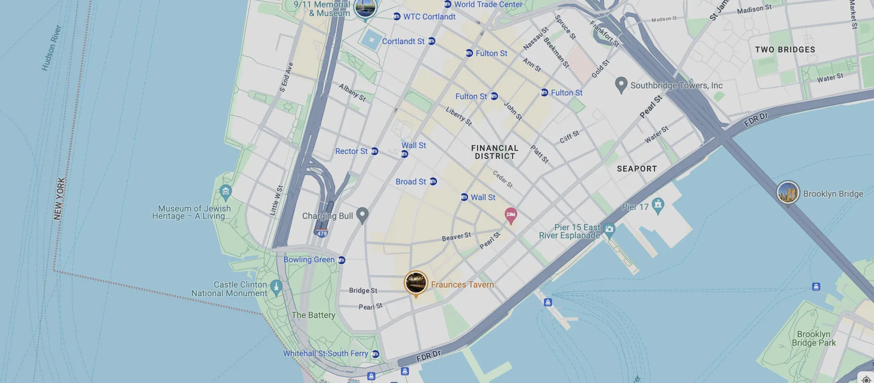 a map of a city from google maps